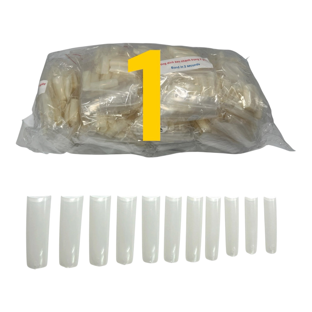 HNS NATURAL SQUARE STRAIGHT NAIL TIP