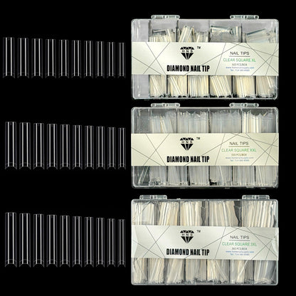 HNS DIAMOND NAIL TIP CLEAR SQUARE
