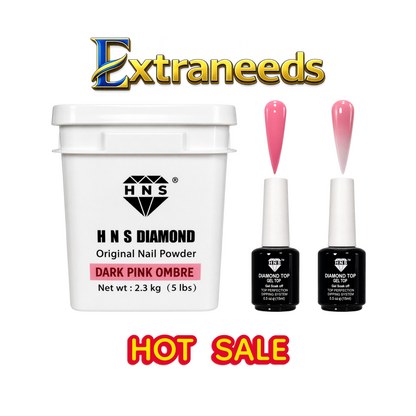 HNS DARK PINK OMBRE 5LBS  FREE 2 TOP  HNS DIAMOND