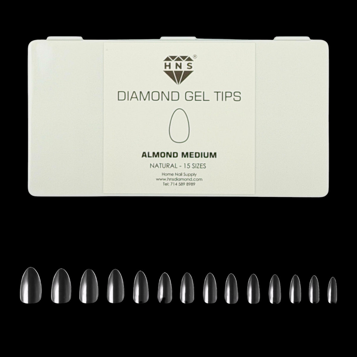 HNS DIAMOND GEL TIPS ALMOND
