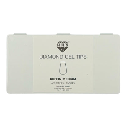 HNS DIAMOND GEL TIPS COFFIN