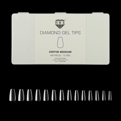HNS DIAMOND GEL TIPS COFFIN