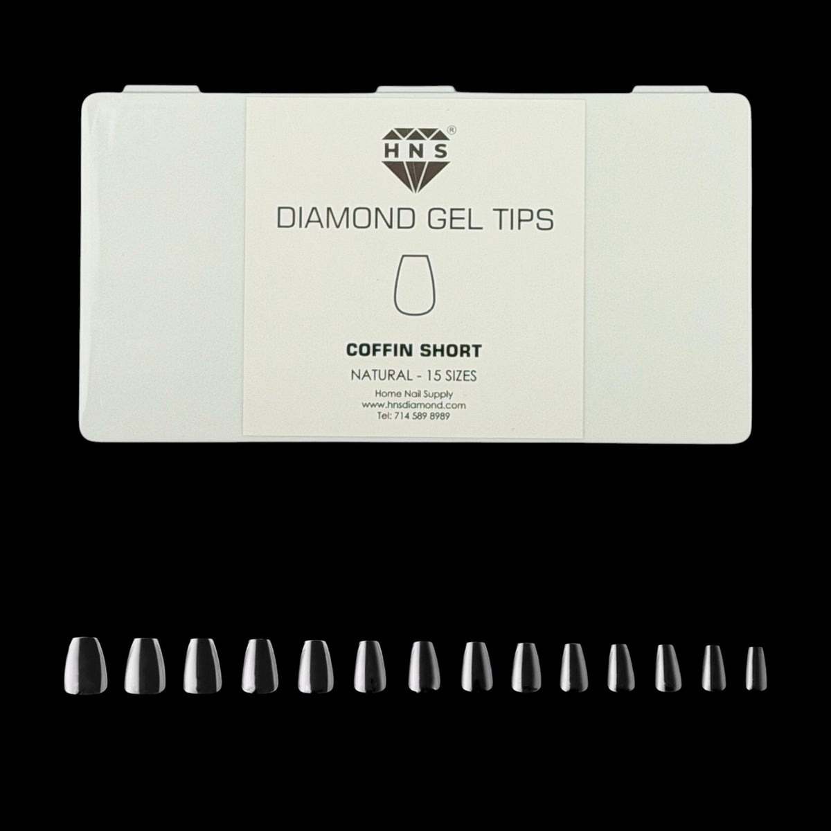HNS DIAMOND GEL TIPS COFFIN