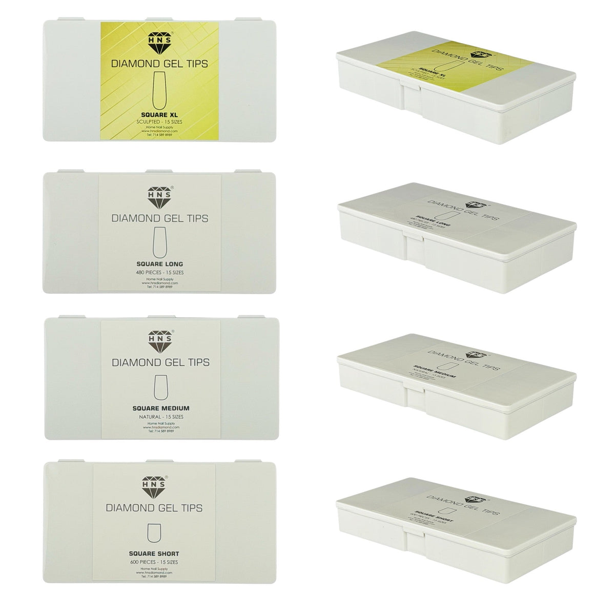 HNS DIAMOND GEL TIPS SQUARE