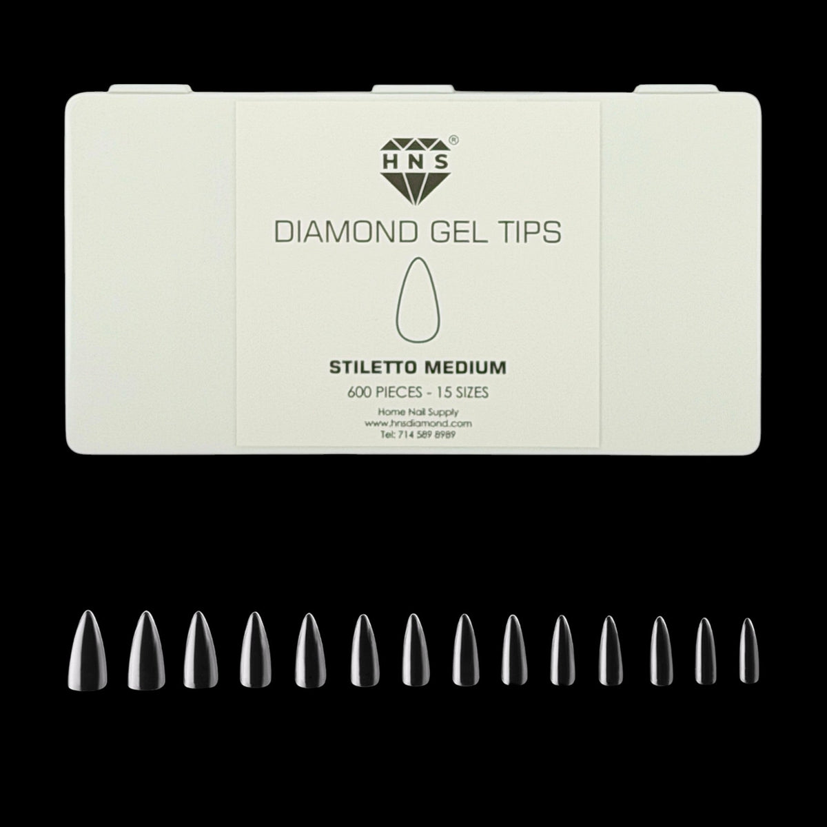 HNS DIAMOND GEL TIPS STILETTO