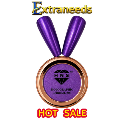 HNS DIAMOND HOLOGRAPHIC CHROME  POWDER 12 COLORS COLECCTION free 2 base chorme HNS