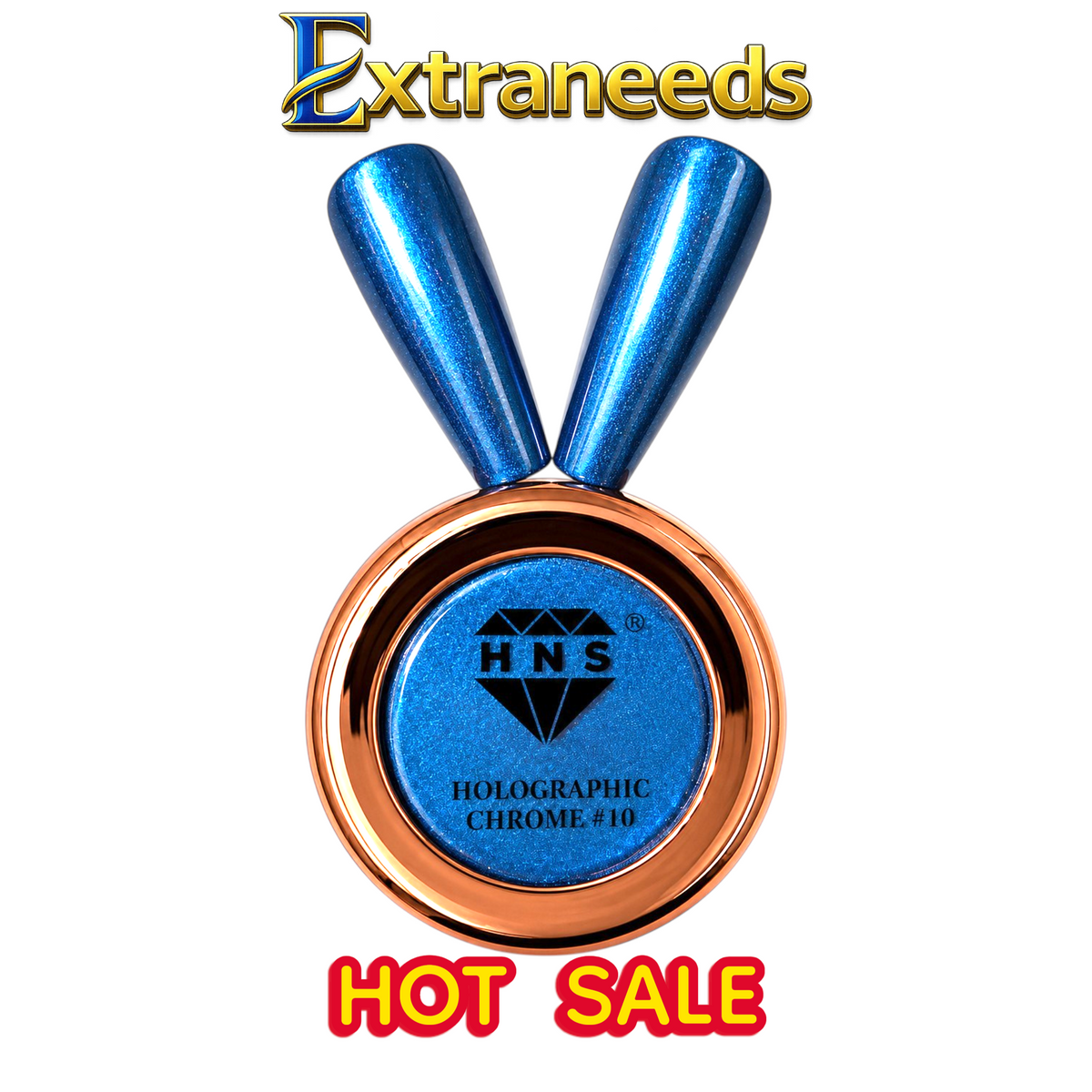 HNS DIAMOND HOLOGRAPHIC CHROME  POWDER 12 COLORS COLECCTION free 2 base chorme HNS