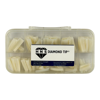 HNS NATUTAL SQUARE STRAIGHT NAIL TIP  540 EACH  IN BOX