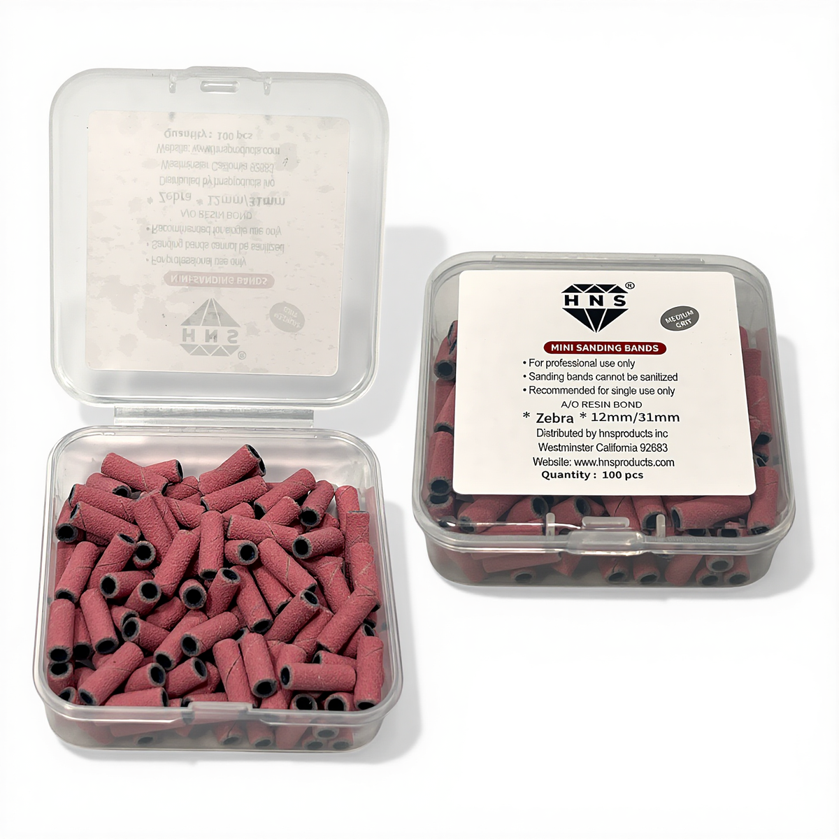 HNS MINI SANDING BANDS PINK 100 PCS IN BOX