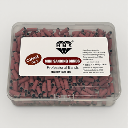 HNS MINI SANDING BANDS PINK 500 PCS IN BOX