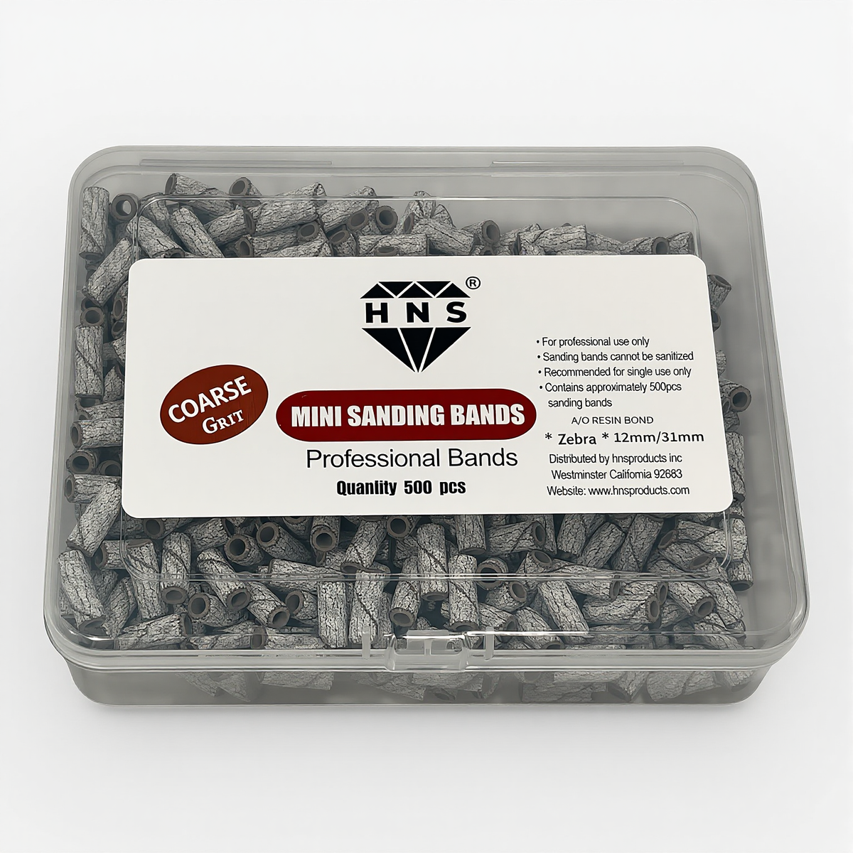 HNS MINI SANDING BANDS ZEBRA 500 PCS IN BOX