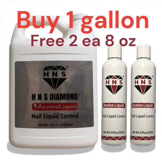 HNS ACELEE NAIL LIQUID CONTROL BUY 1 GALLON FREE 2 EACH 8OZ