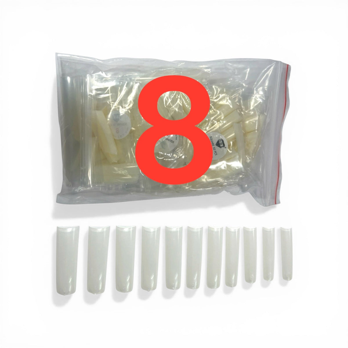 HNS NATURAL SQUARE STRAIGHT NAIL TIP