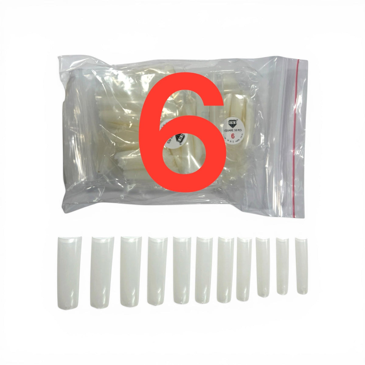 HNS NATURAL SQUARE STRAIGHT NAIL TIP