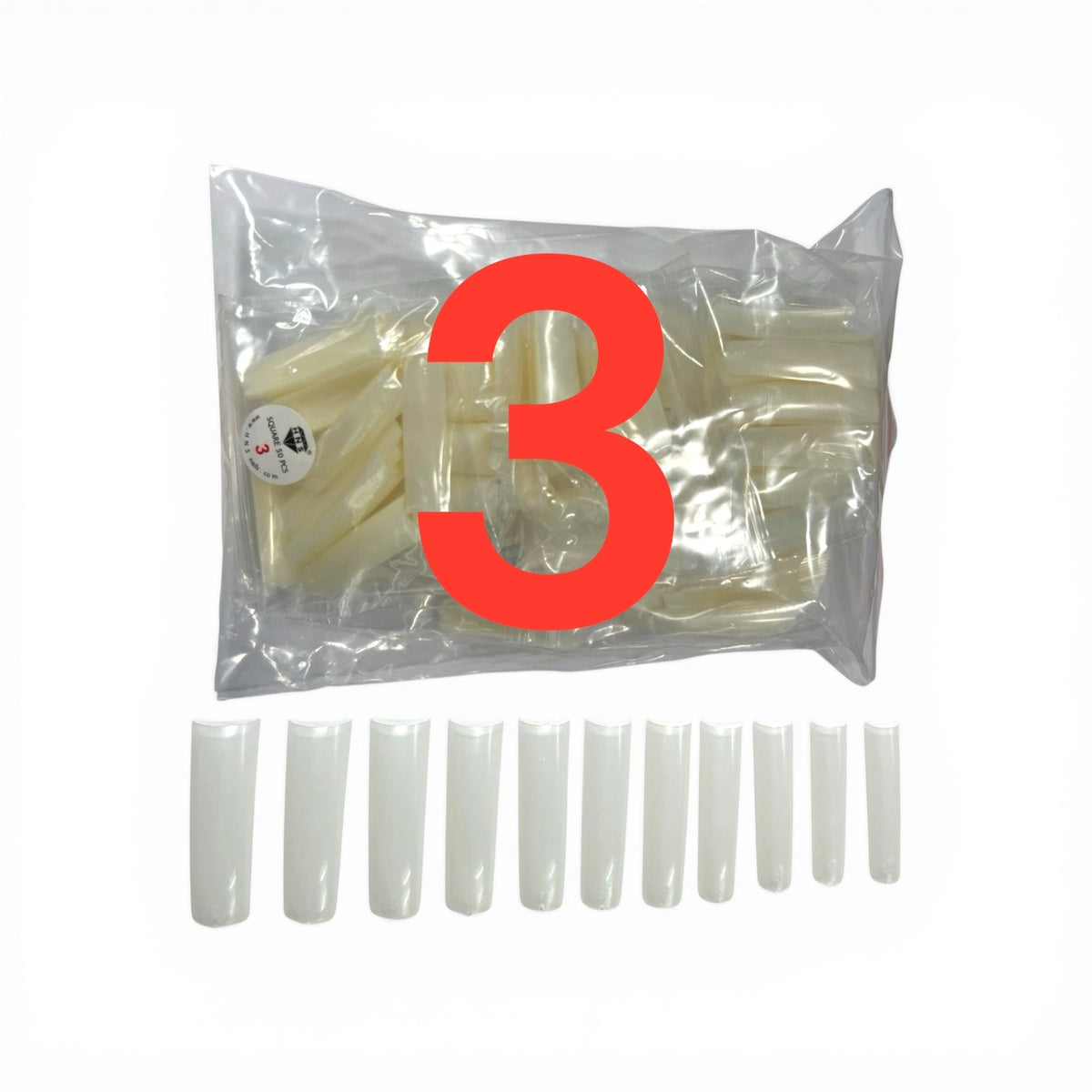 HNS NATURAL SQUARE STRAIGHT NAIL TIP
