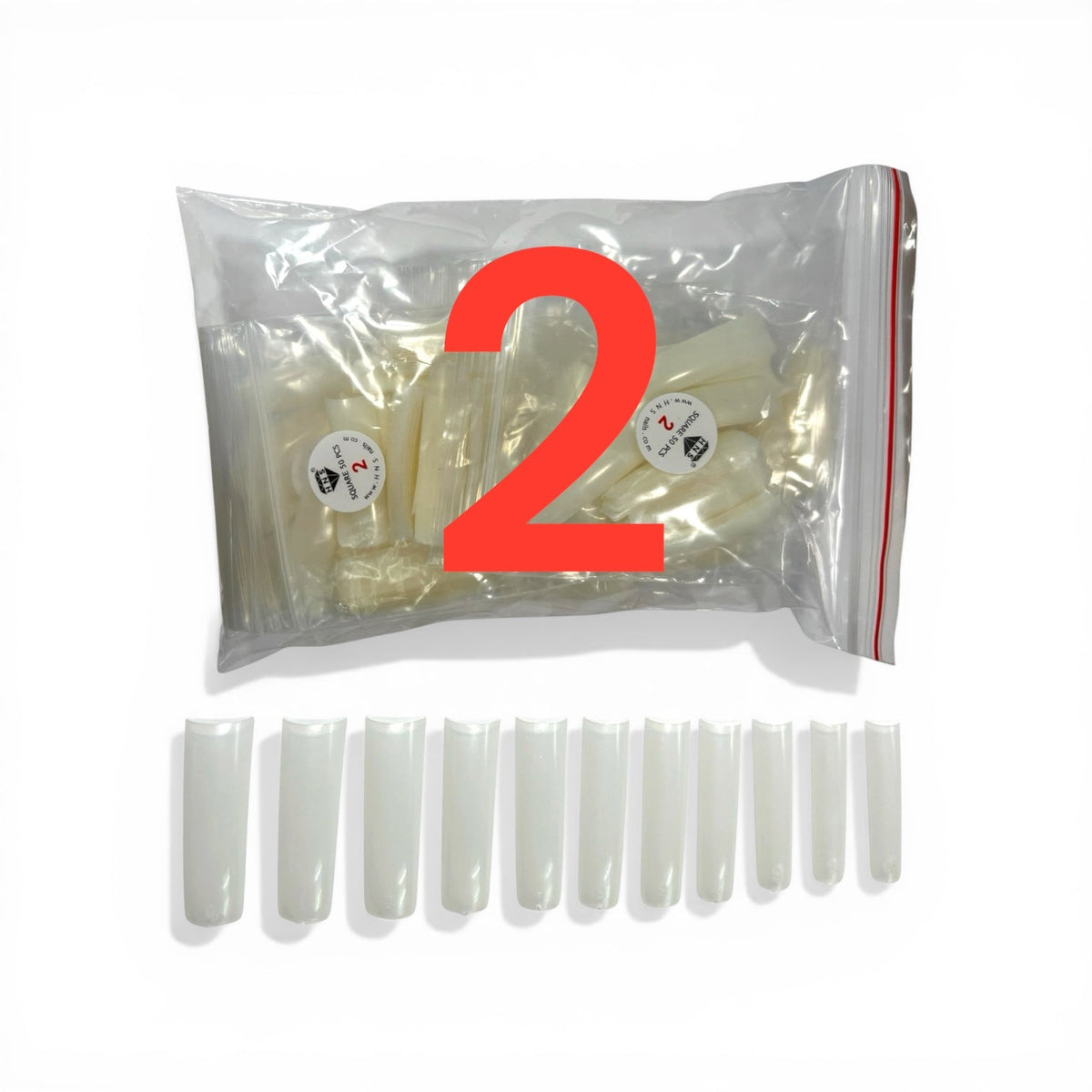 HNS NATURAL SQUARE STRAIGHT NAIL TIP
